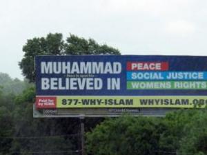 Carteles informando sobre Islam en rutas estadounidenses